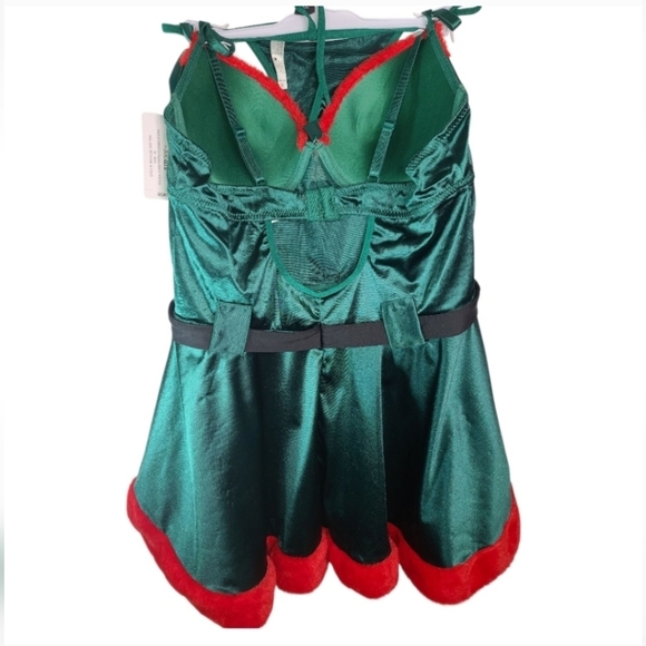 Santa's Sexy Helper Elf Lingerie Baby doll dress & G-string MED - Picture 4 of 4